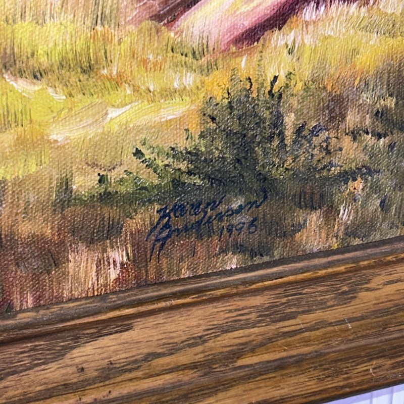Vintage Karen Anderson Landscape Painting, 23x19, Custom Framed gallery