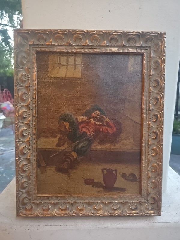 Antique 18th to 19th Century Original Estate Oil Painting Old Ornate Frame Fine