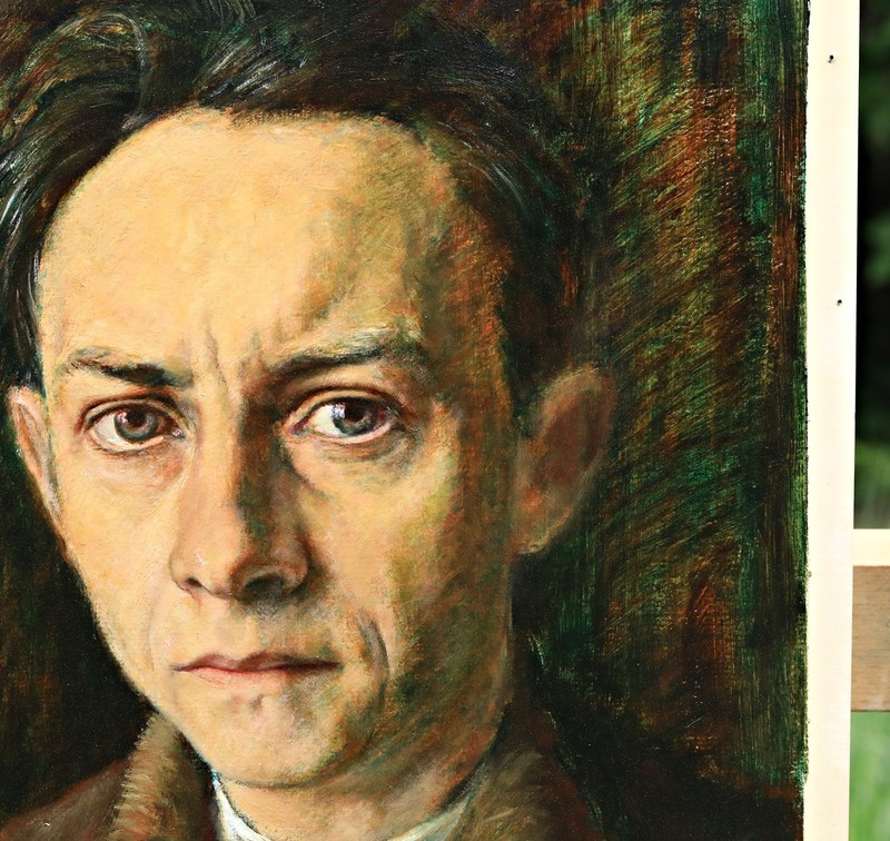 Male Portrait Oil On Board Expressionism Painting Portrait Man Unsigned OOAK gallery