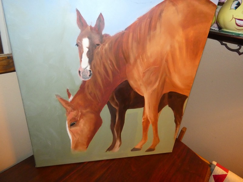 Horse and Foal Original Oil Painting Large 22 x 28" gallery