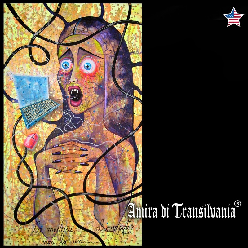 pop art contemporary painting original modern surrealism artist medusa computer