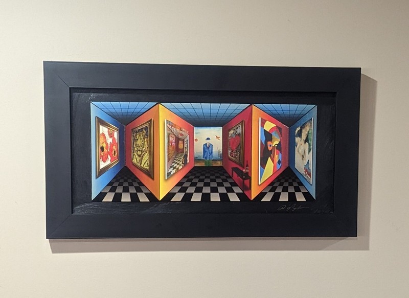 2 items, Fine Art, 3 Dimensional structure sculpture, art in motion, painting