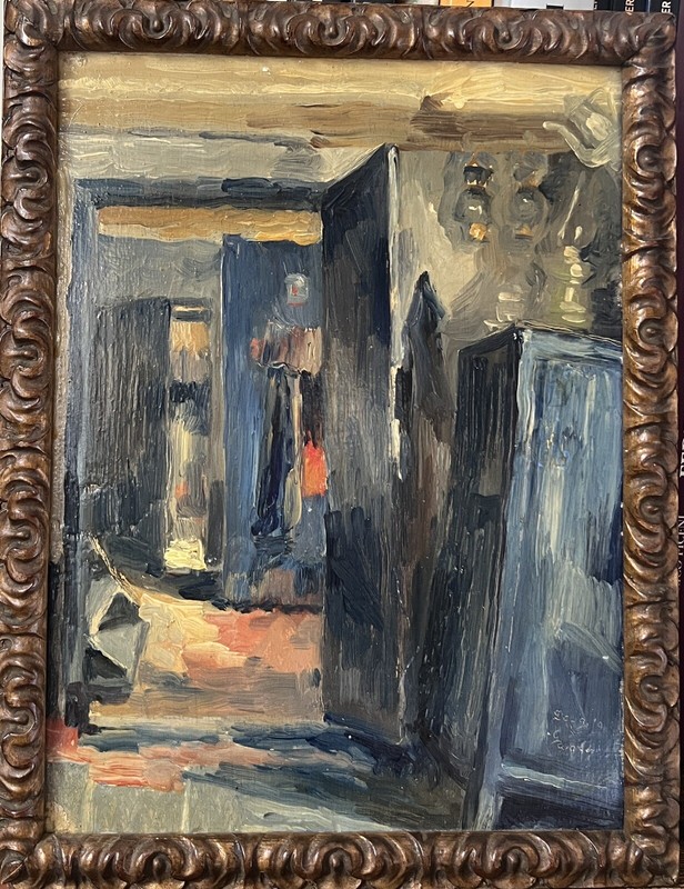 Gérard Roosen (1869-1935) – Interior, 1919 Studio Belgian Painting