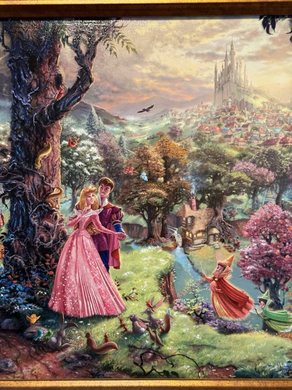 Thomas Kinkade "Sleeping Beauty" 12x18 S/N Highlighted Disney Dreams Collection gallery