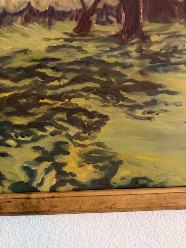 Original Framed Oil Painting, Afternoon Sun, Landscape Impressionism 24x20 gallery
