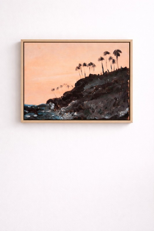 Tangerine Skies Huntington Beach Sunset Painting 11×14 Acrylic On Canvas Signed