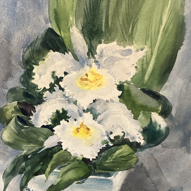 Original Ruth Baderian Floral Watercolor Painting 1960S Listed Artist gallery