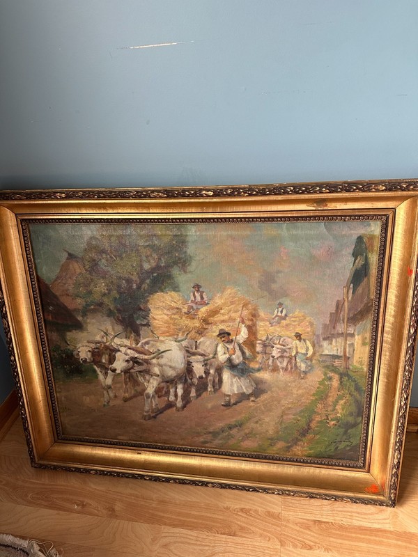 NICE OIL PAINTING ON CANVAS BY LISTED HUNGARIAN ARTIST GERNA KAROLY (1867-1944)