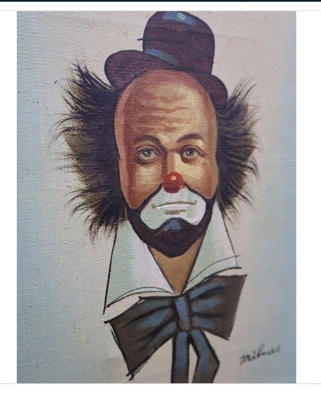 Vintage Sad Hobo Clown Canvas Painting Wall Art Home Decor