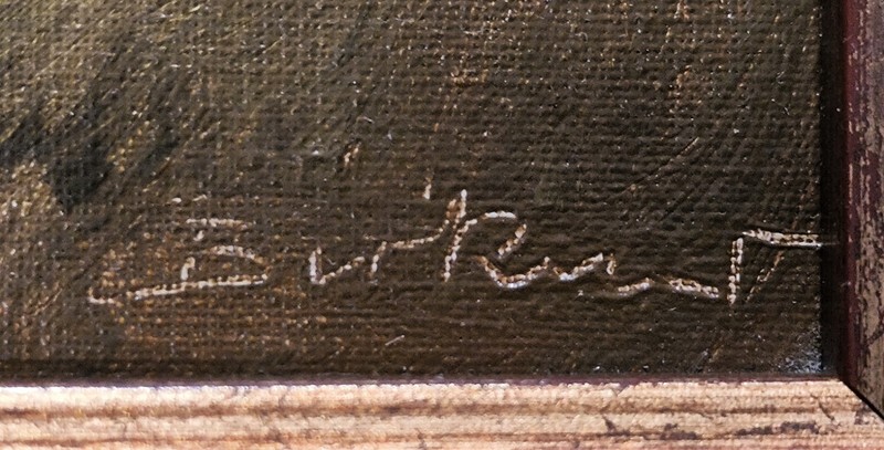 Small Painting Capercaillies, Oil On Panel, Signed Birkner, Gold Frame, 38 Cm gallery
