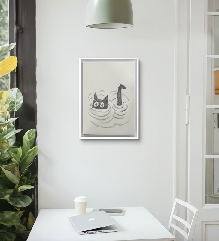 Original Charcoal Cat Drawing Sketch 9x12 paper Wall Art Modern Home Decor New gallery