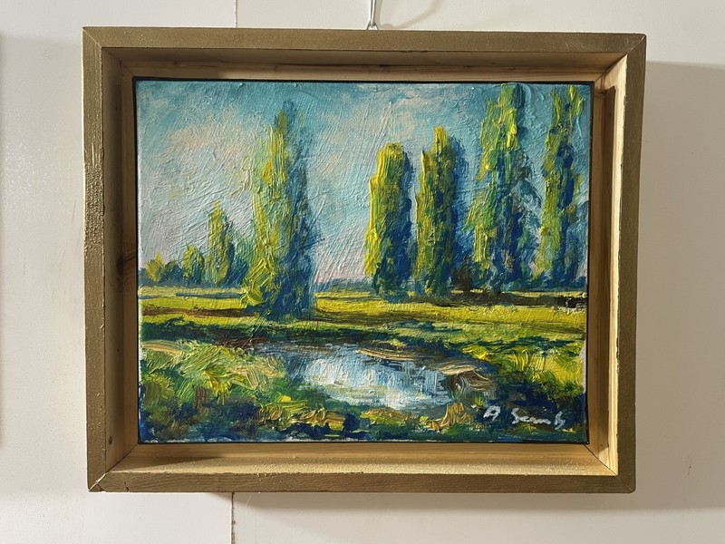 Original Impressionist Landscape Oil Painting Canvas by Andrew Semberecki Framed