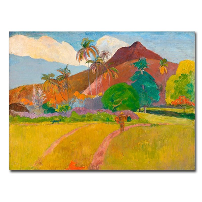 Tahitian Landscape by Gauguin Gallery Wrapped Canvas Giclee Art (12 in x 16 in)