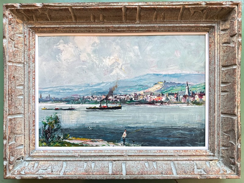 Willi Holtmann «View over the Rhine at Johannisberg Castle» Oestrich-Winkel