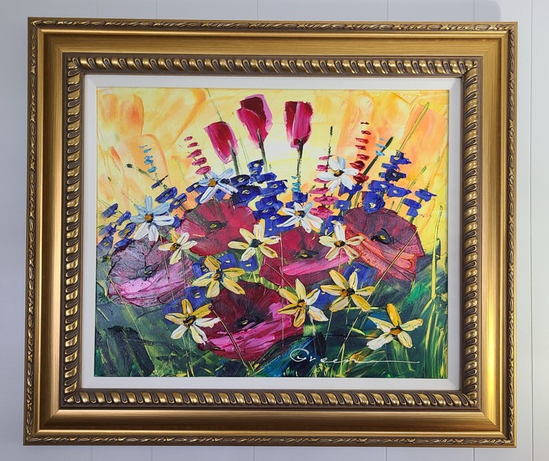 Maya Green Positively Radiant 2016 Original Signed Oil Painting Ukrainian Artist