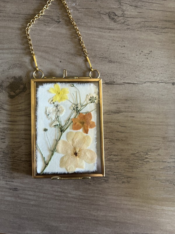 Dried Flowers In Gold Frame,real,cute,original,miniature small,mini,framed gallery