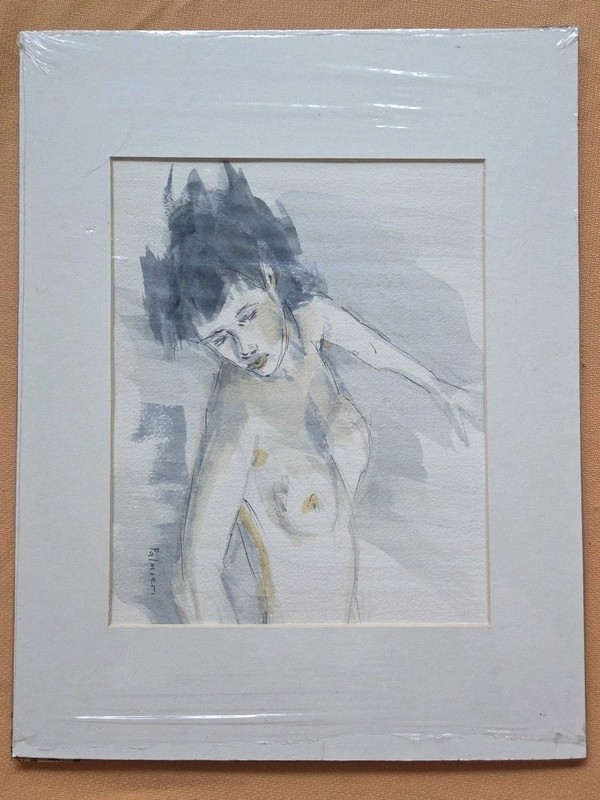 American Artist Frank Palmieri Contemporary Watercolor/Sketch Young Woman