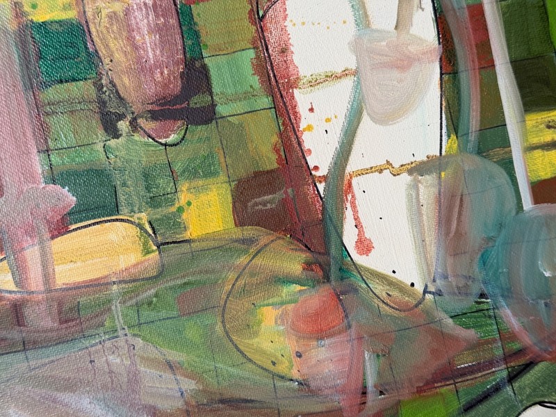Contemporary Abstract Shapes Acrylic Painting Modern Art Wall Hanging gallery