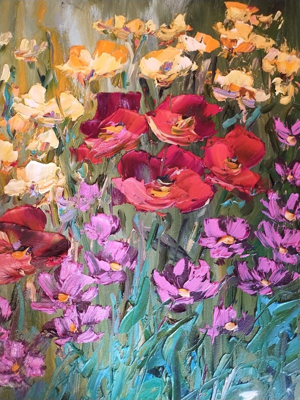 Margaret Kruk Flowers Floral Still Life Oil Painting Impressionism