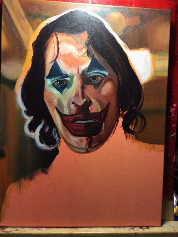 Joaquin Phoenix Joker Arthur Fleck 18”x24” Hand Painted Acrylic On Canvas gallery