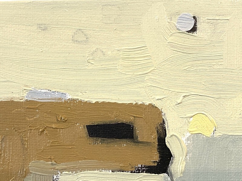 Small Surreal Semi Abstract Landscape Original Oil Painting 8x8 Aldo Cherres Art gallery