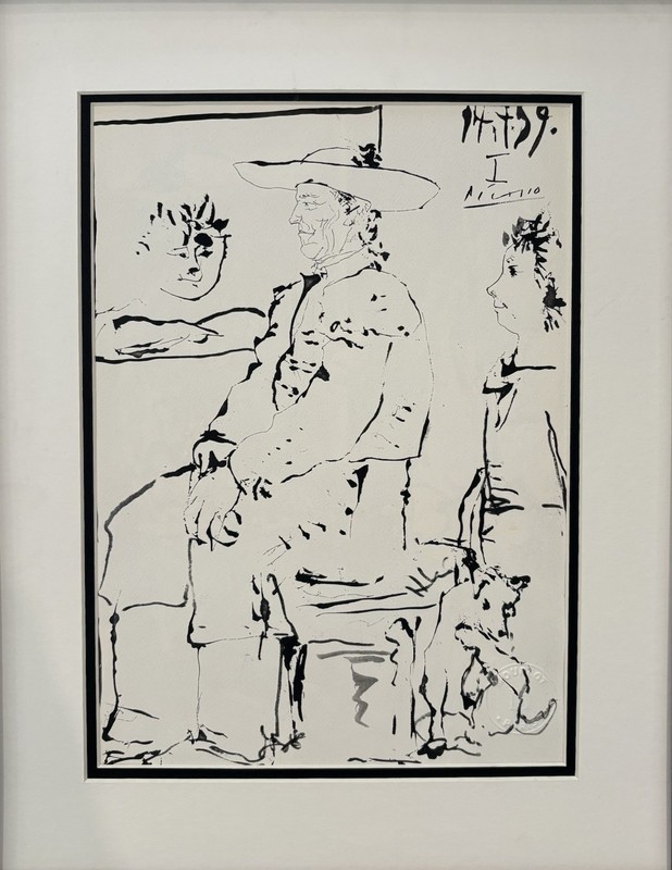 Pablo Picasso Lithograph Hand Signed & Stamped 1900-1970s Matted & Framed gallery