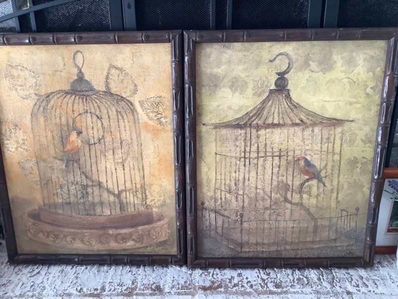 Vintage Wall Art by Albena Hristova Painting on Vintage Wood Frame set of 2 gallery