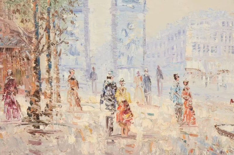 Caroline C Burnett Paris Arc de Triomphe Oil Painting Paris Street Scene gallery
