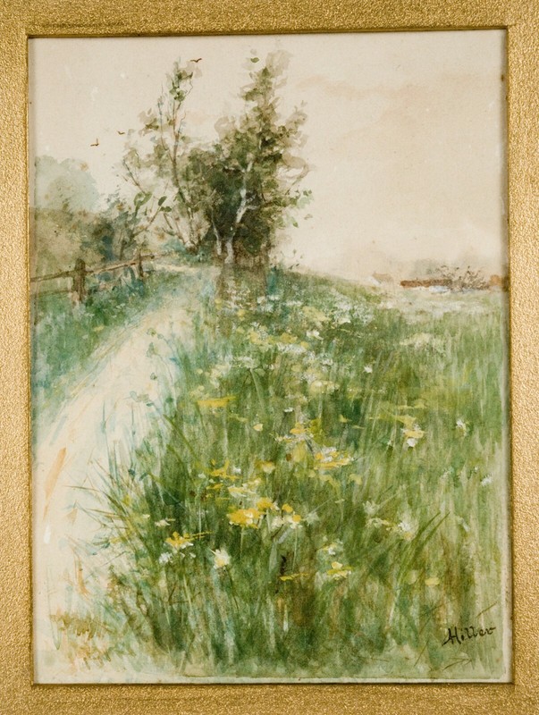 Early 20th Century Watercolor, signed “Hiller” gallery