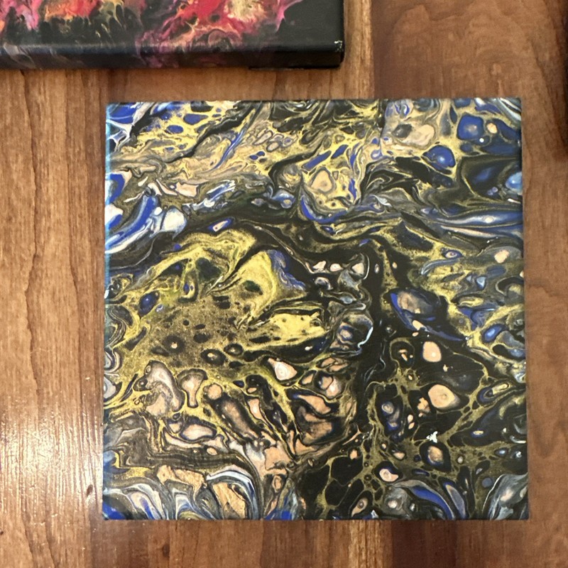 Abstract Acrylic Pour Fluid Art Painting Original Wall Decor Lot Of 4 gallery