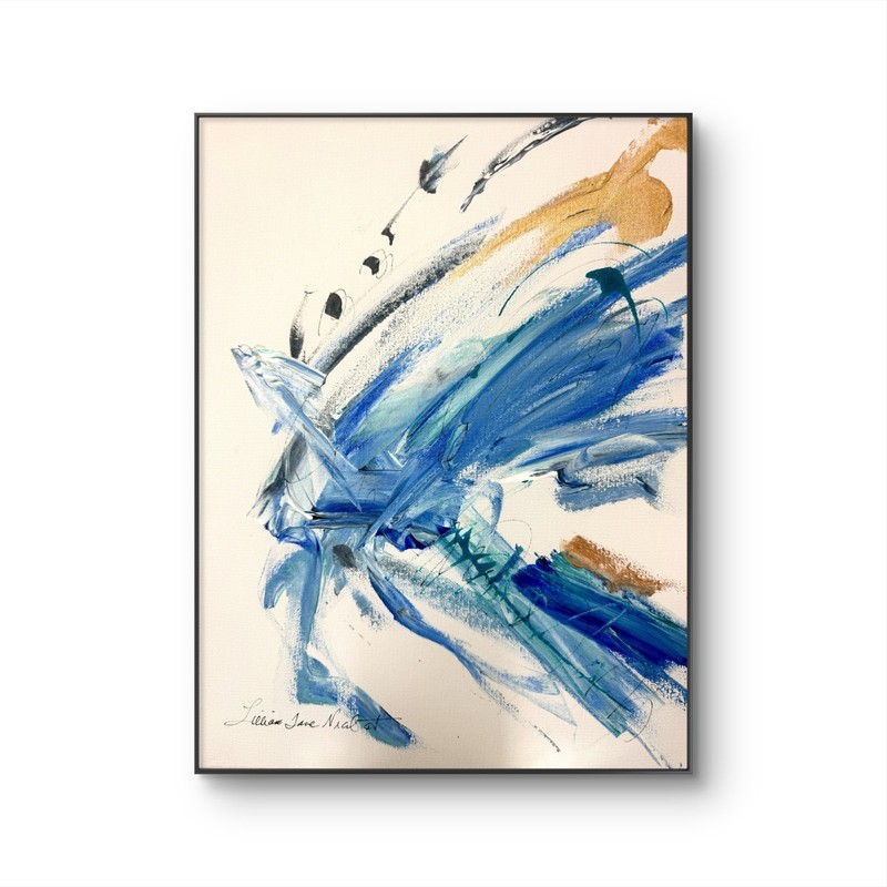 Blue Abstract 16″x12″ Abstract Expressionsim Original Design Home Art Canvas