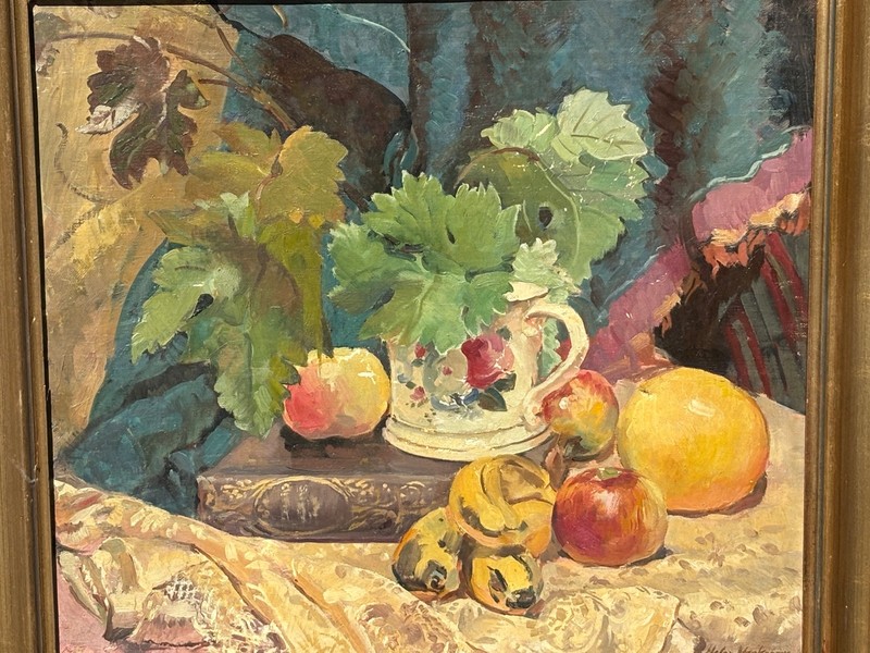 Helen MacKenzie Listed Artist Impressionist Still Life Fruits Tabletop Painting gallery