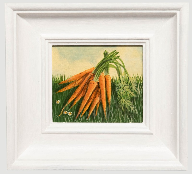 Jane Robinson – Framed Contemporary Oil, Carrots by the Bunch