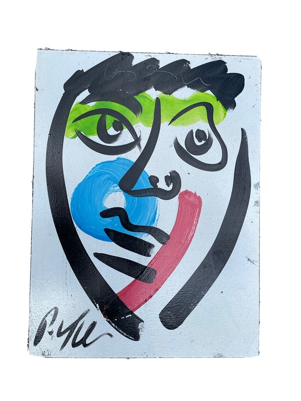 Peter Robert Keil Portrait Acrylic Paintings Board 16+12 Inches