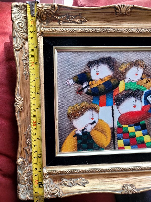 Joyce Roybal Quartet Musicians Children Piano Framed Signed Authentic gallery