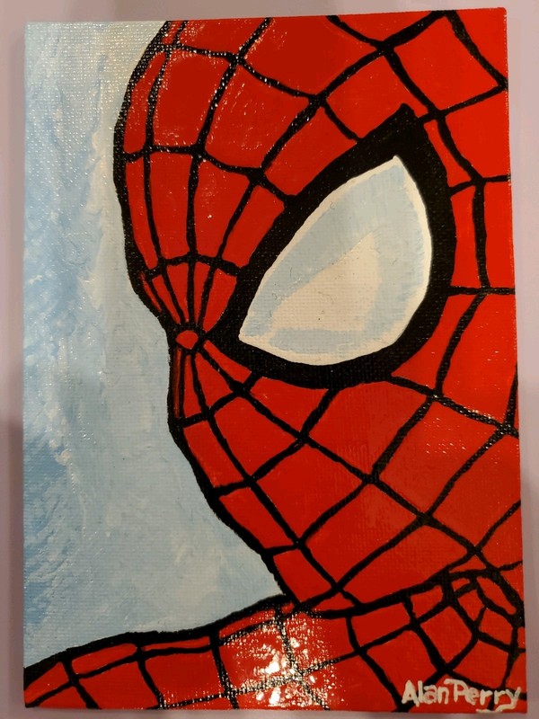 Spiderman, Marvel Hero, Original 5"×7" Acrylic Painting gallery