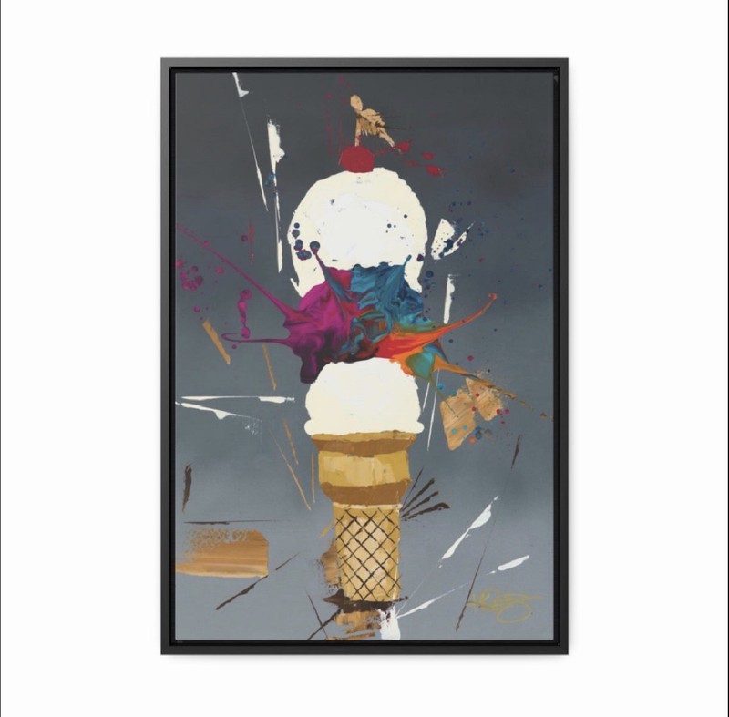 FLAVORS OF KRE8TION Kre8 Framed Premium Gallery Wrap Canvas Art Print 24×16” COA