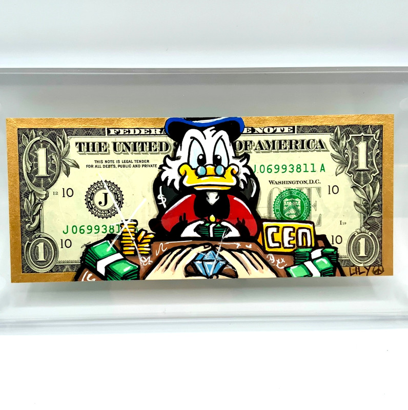 Uncle Scrooge Art Gift for Business Entrepreneur Office Decor Desk Art Boss Gift