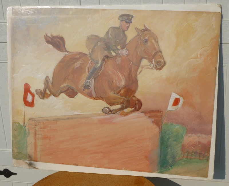 Original Watercolor by JW Dunn Horses – Equestrian Theme – Jumping Horse #2