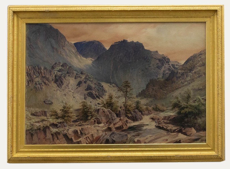 Attrib. William F. Rosenberg (1825-1870) – Watercolour, Norwegian Landscape
