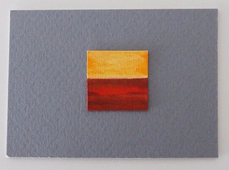 SUNSET RED VALLEY Miniature Soft Pastel Painting 1″x1″ Julia Garcia Art NEW