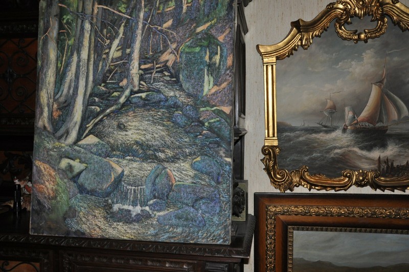 Listed Artist Marco Zim Zimmerman 1880-1963 unframed Large Forrest Painting gallery