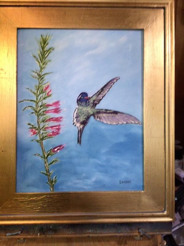 Hummingbird And Flowers