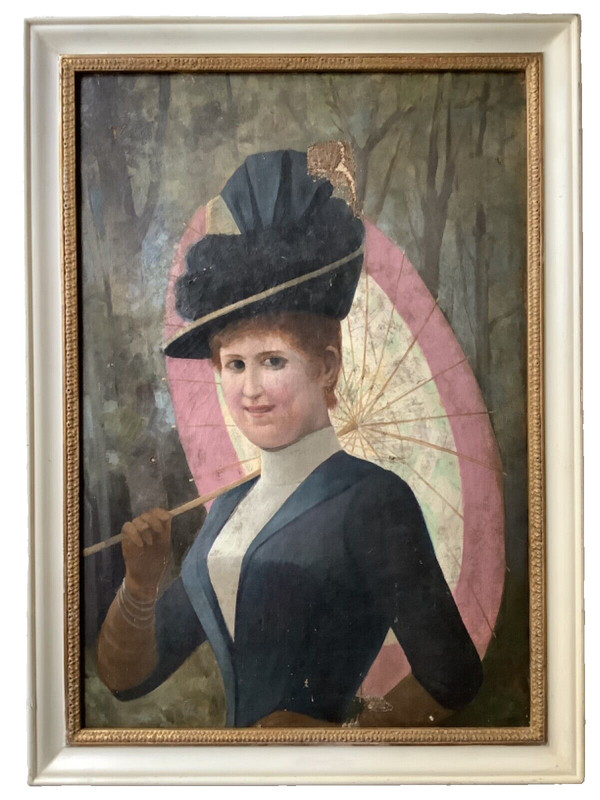 Circle Ernest DUEZ  19th Century Impressionism Oil Painting Parisian Beauty