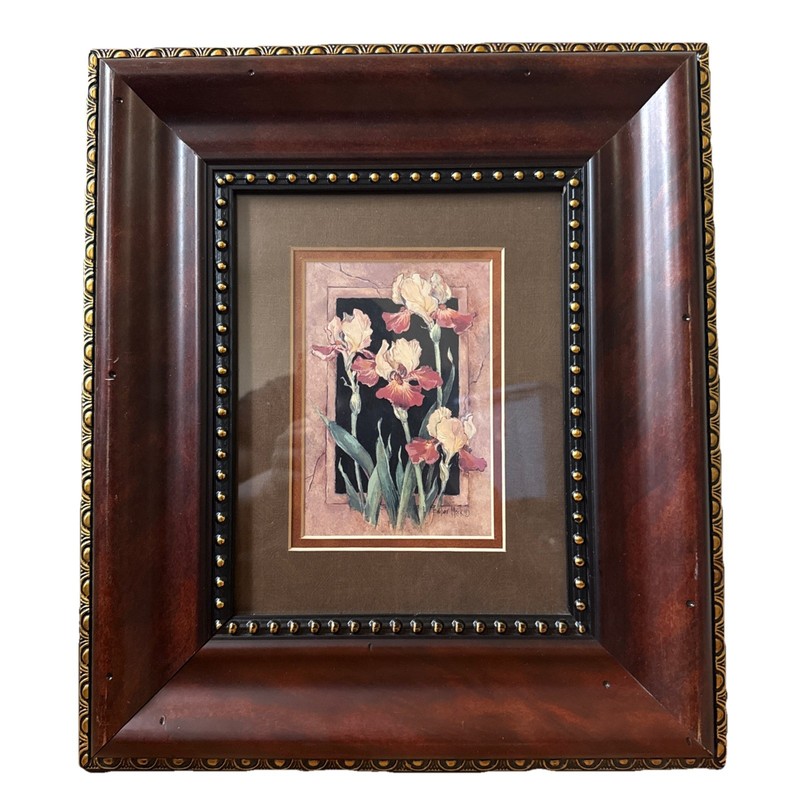 Flower Hand Painted With Glass Frame