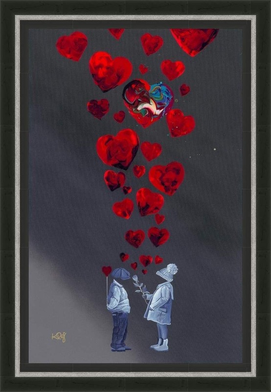 NEW KRE8 «Love Language» Hand-Embellished Canvas Signed-COA