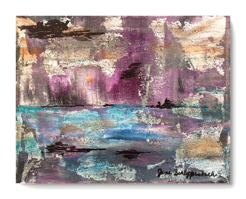 Landscape Evening Modern Original 8x10 Signed Canvas Acrylic WallArt gallery