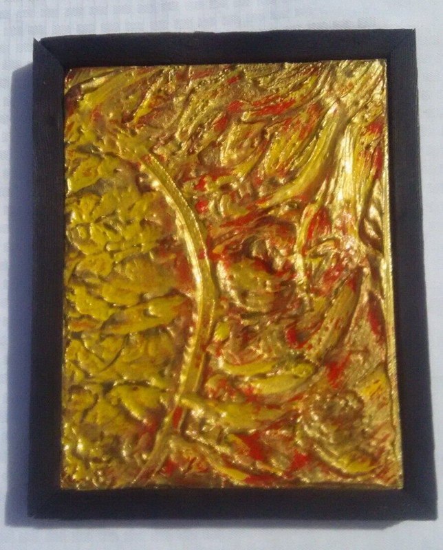 Flaming Sun Painting Textured on Wood Wall Art DelMarq
