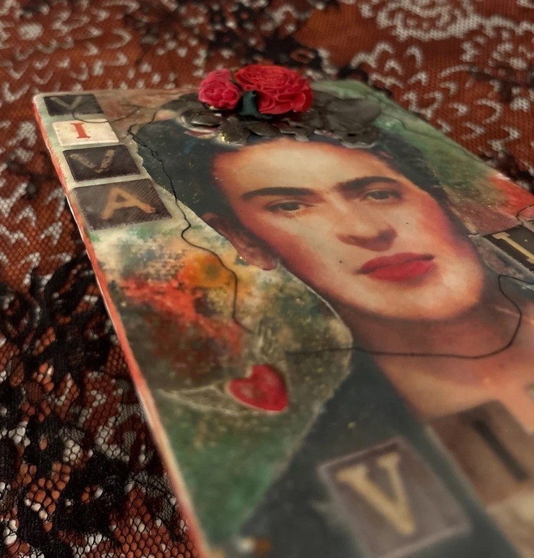 Original Encaustic Art Piece of Frida Kahlo gallery