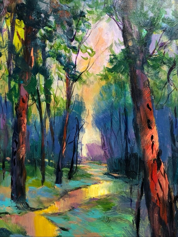 Michael Schofield original acrylic landscape painting on canvas Lot# 50455